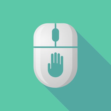 Kablosuz uzun gölge fare simgesi bir el ile