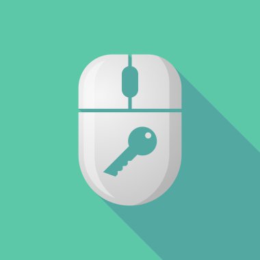 Kablosuz uzun gölge fare simgesi ile bir anahtar