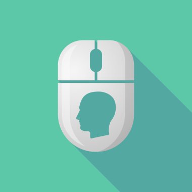 Kablosuz uzun gölge fare simgesi bir erkek başı