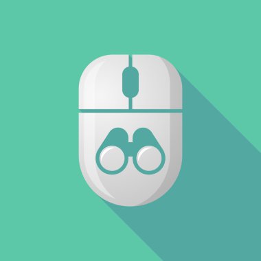 Kablosuz uzun gölge fare simgesi bir dürbün ile