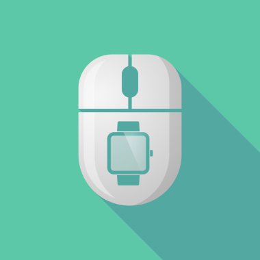 Kablosuz uzun gölge fare simgesi ile bir akıllı saat