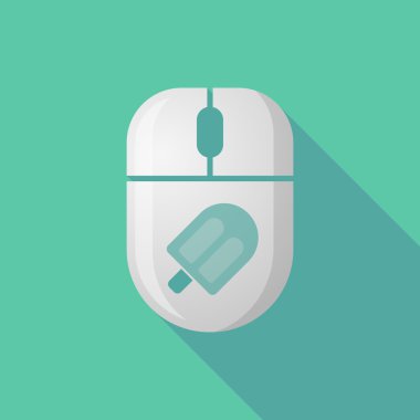 Kablosuz uzun gölge fare simgesi bir dondurma ile