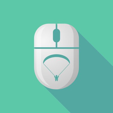 Kablosuz uzun gölge fare simgesi bir yamaçparaşütü ile