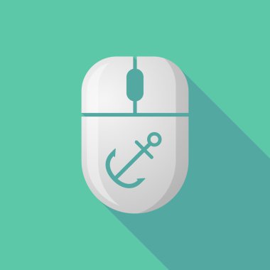 Kablosuz uzun gölge fare simgesi bir çapa ile