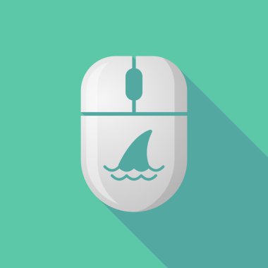 Köpekbalığı yüzgeci ile kablosuz uzun gölge fare simgesi