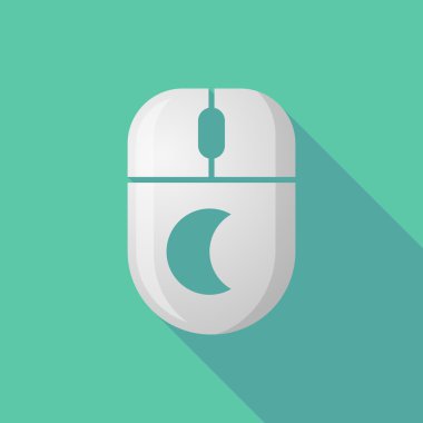 Kablosuz uzun gölge fare simgesi ile bir ay