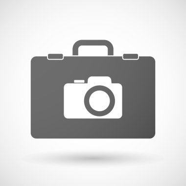 Bir fotoğraf makinesi ile izole evrak simgesini