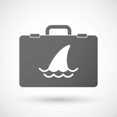 Köpekbalığı yüzgeci ile izole evrak simgesini