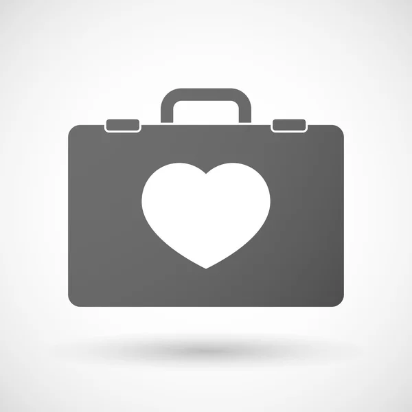 Icono de maletín aislado con corazón — Archivo Imágenes Vectoriales