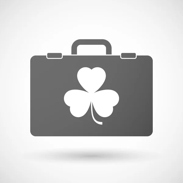 Isolated briefcase icon with a clover — Stock Vector