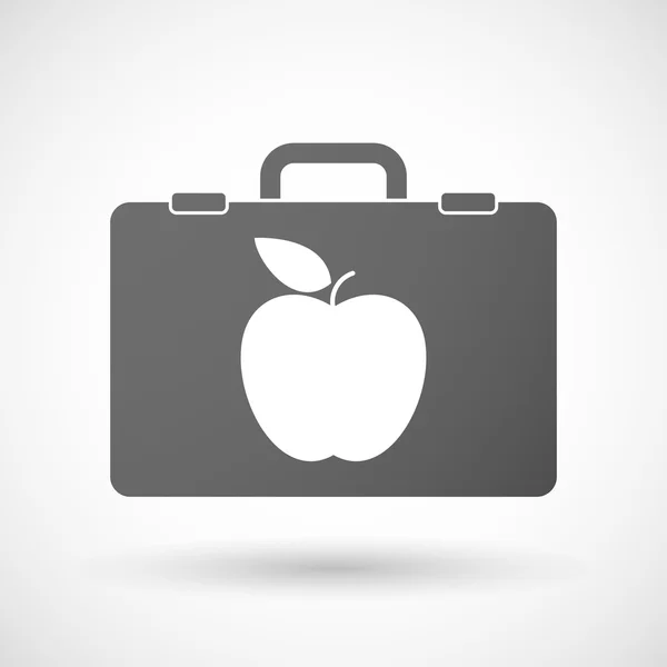 Isolerade portfölj-ikonen med ett äpple — Stock vektor