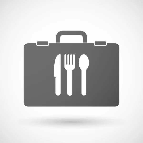 Isolated briefcase icon with cutlery — Stock Vector