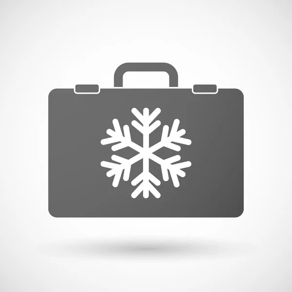 Isolated briefcase icon with a snow flake — Stock Vector