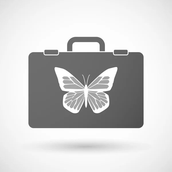 蝶と分離されたブリーフケース アイコン — ストックベクタ