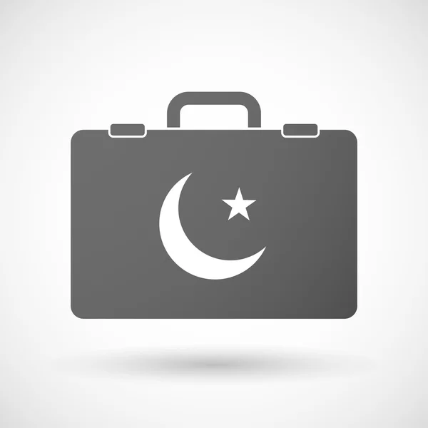 Icona valigetta isolata con un segno islam — Vettoriale Stock