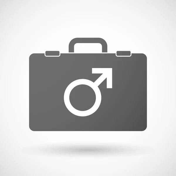Isolated briefcase icon with a male sign — Stock Vector