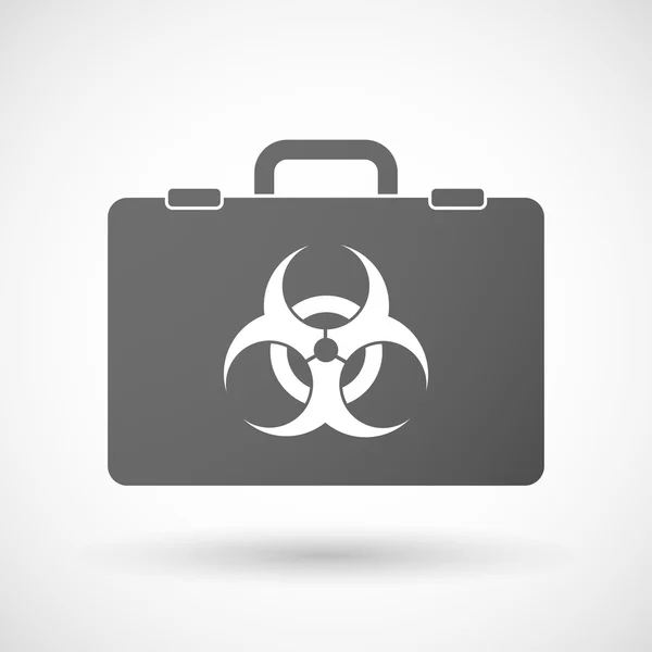 Biyolojik tehlike işareti simgesiyle izole evrak çantası — Stok Vektör