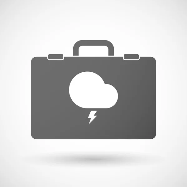 Pictogram van de geïsoleerde werkmap met een stormachtige wolk — Stockvector