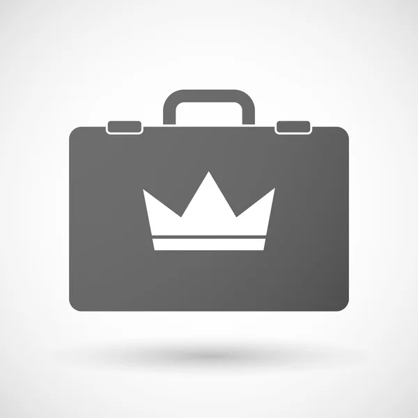 Isolated briefcase icon with a crown — Stock Vector