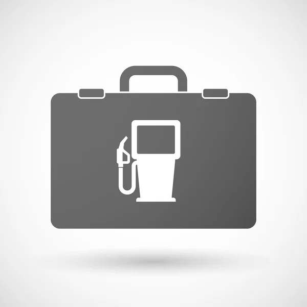 Isolated briefcase icon with a gas station — Stock Vector