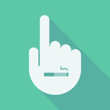 Uzun gölge bir sigara eliyle parmak işaret