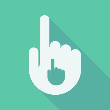 Uzun gölge parmak işaret eden bir ele eliyle işaret