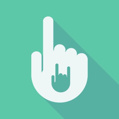 Uzun gölge parmak el bir sallanan el ile işaret