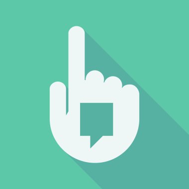 Uzun gölge parmak el bir araç ipucu ile işaret