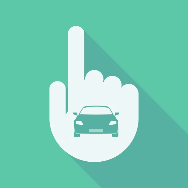 Long shadow pointing finger hand with a car — Stock Vector