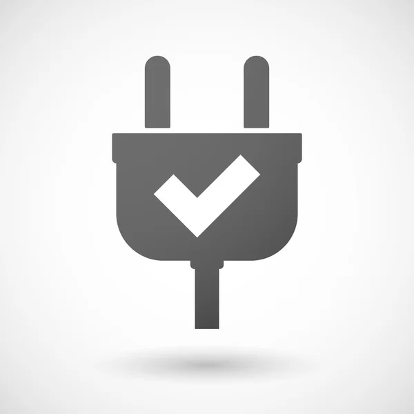 Isolated plug icon with a check mark — Stock Vector