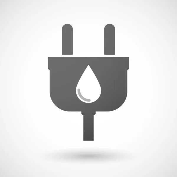 Icono de enchufe aislado con una gota de sangre — Vector de stock