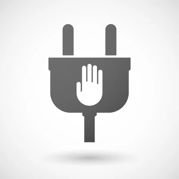 Isolated plug icon with a hand — Stock Vector