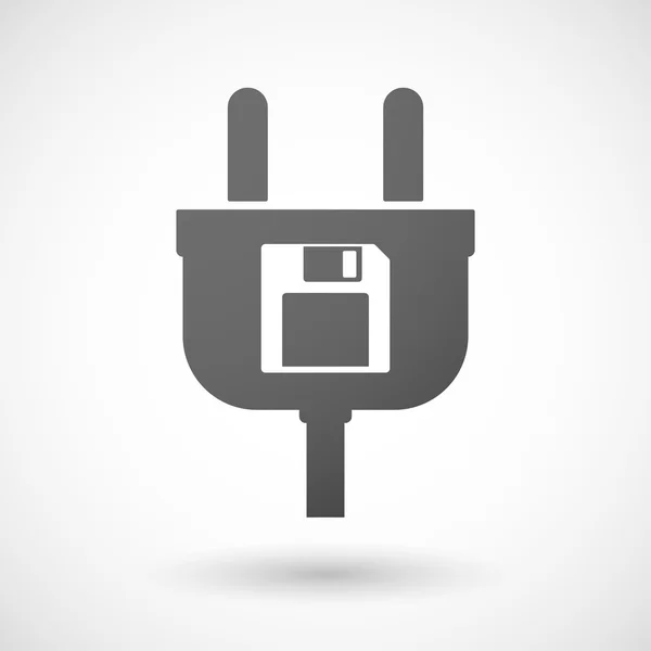 Isolated plug icon with a floppy disk — Stock Vector