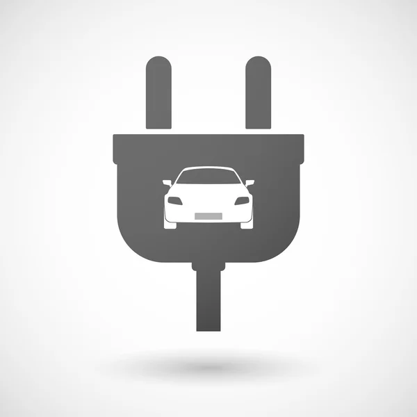 Ícone de plug isolado com um carro — Vetor de Stock