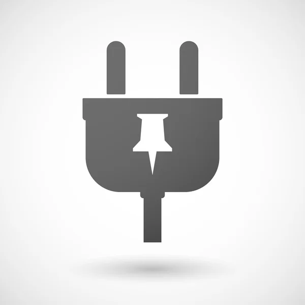 Isolated plug icon with a push pin — Stock Vector