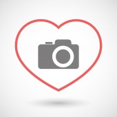 Ikona čáry srdce s kamerou Foto