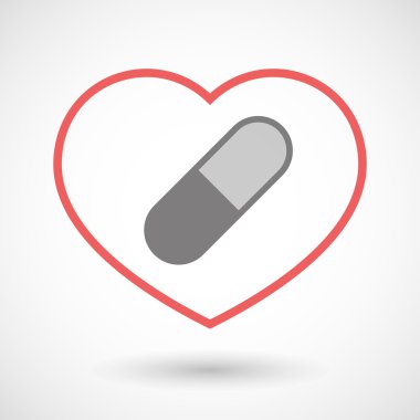 Satırı kalp simgesi bir hap ile