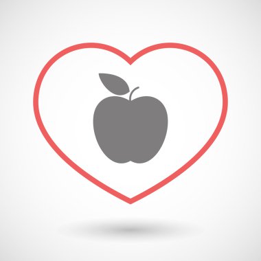 Satırı kalp simgesi bir elma