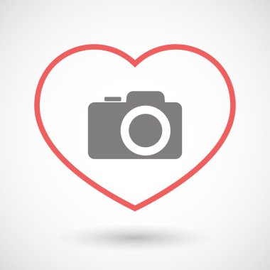 Satırı kalp simgesi ile bir fotoğraf makinesi