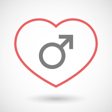 Satırı kalp simgesi erkek işaretiyle