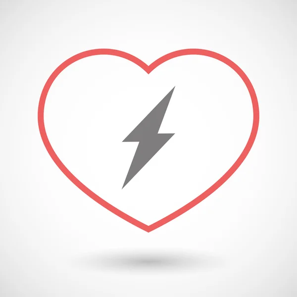 Hjärta ikon med ett blixtnedslag — Stock vektor