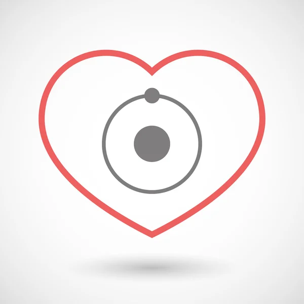 Hjärta ikon med en atom — Stock vektor