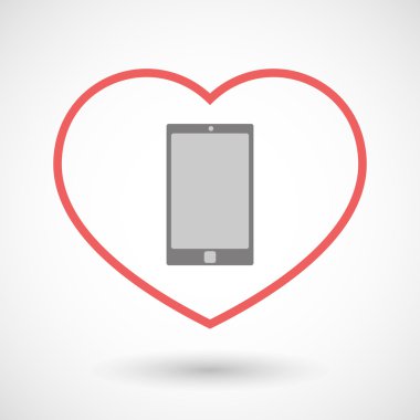 Satırı kalp simgesi bir akıllı telefon ile