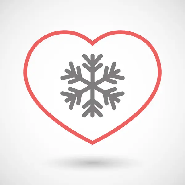 Hjärta ikon med en snö flinga — Stock vektor