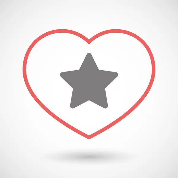 Ligne icône coeur avec une étoile — Image vectorielle
