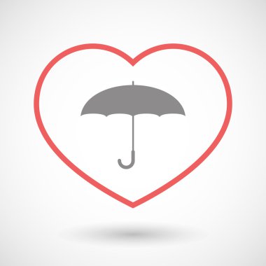 Satırı kalp simgesi bir şemsiye ile