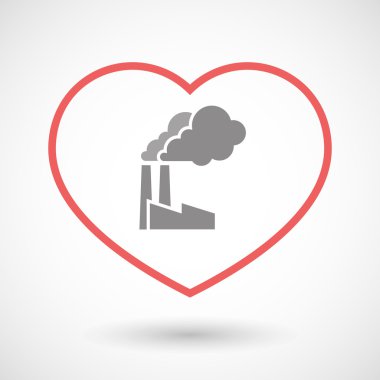 Satırı kalp simgesi ile bir fabrika