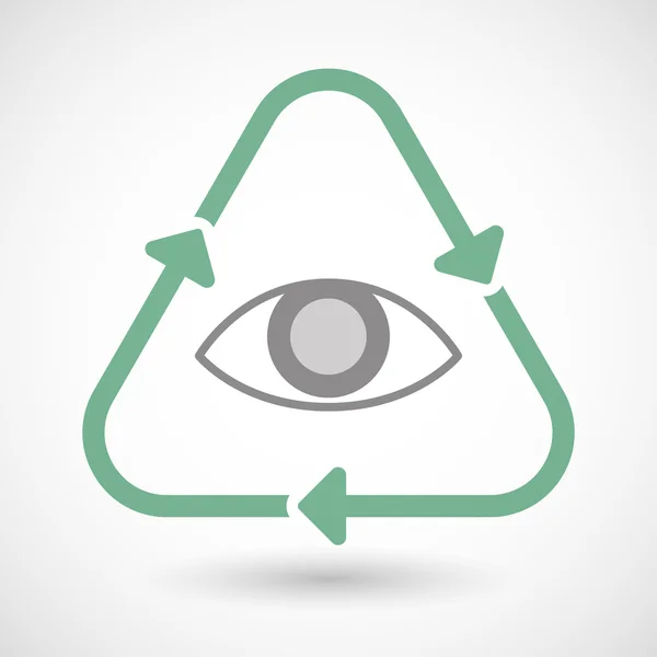 Sztuka linii recyklingu znak ikona z oka — Wektor stockowy