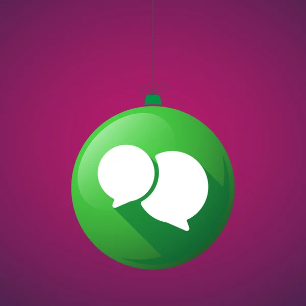 Icono de bola de Navidad sombra larga con globos cómicos — Vector de stock