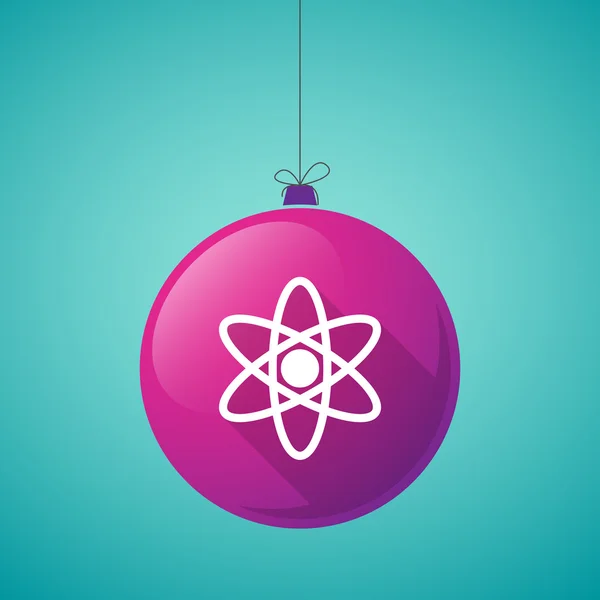 原子に、クリスマスのボール アイコンの影が長い — ストックベクタ